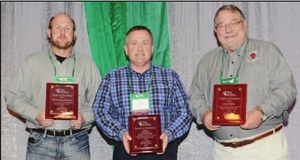 Picture of Harlan receiving the 2015 Concrete Paving Awards for the Blue Zones Pioneer Park project.